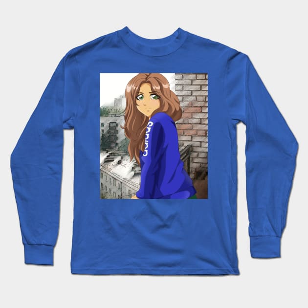 Anime Girl Long Sleeve T-Shirt by Mirovella